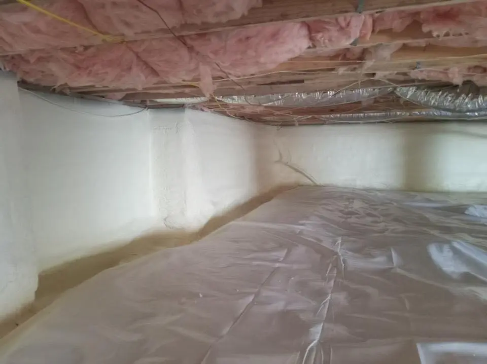 Crawl space encapsulation with closed-cell spray foam for Storm Damage Roof Repair in Stillwater